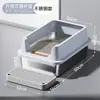 Bandeja para gatos de acero inoxidable semi-cerrada extragrande, inodoro para gatos con valla alta anti-salpicaduras, suministros para mascotas al por mayor