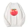 Sudadera con cuello redondo, forro polar, estampado de frutas de nicho americano, informal, holgada, para mujer, nueva temporada de otoño e invierno