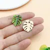 Pingente Folha de Costela de Adão Liga Esmalte Gotejante Borda Dourada Gradiente Charme Pulseira DIY Colar Brinco Acessórios de Joias