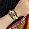 Pulseiras Tecidas Artesanais Mais Vendidas na Fronteira, Pulseiras de Imitação de Turquesa e Cera de Abelha Estilo Étnico Retrô, Acessórios de Pulseiras Nepaleses