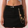 Joyería Transfronteriza Europea y Americana Moda Estilo Oceánico Cadena Pantalón Accesorios para Pantalón Mujer Colgante Espiral de Concha Cadena Metálica para Cintura Venta al por Mayor
