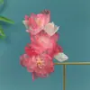 2026 Nuevo Estilo Vintage Primavera Diseño Original Pura Hecho a Mano Rojo Degradado Pinza para el Cabello de Seda Accesorio para el Cabello Hanfu con Adornos Florales