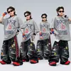 Roupas da moda infantil para dança de rua estilo hip-hop roupas de palco para apresentações de rua infantis para meninos e meninas hip-hop jazz roupas de apresentação estilosas