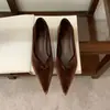 Zapatos de mujer elegantes estilo francés de tacón bajo, zapatos Mary Jane de punta fina, 2026 otoño nuevo versátil para ir al trabajo, zapatos de tacón de aguja poco profundos