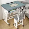 Escritorio de estudio y escritorio de escritura para estudiantes de primaria, niños y niñas, juego de escritorio y silla infantil ajustable para uso doméstico