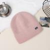 Gorro de Punto Estilo Coreano con Etiqueta de Letra para Mujer Gorro de Lana Engrosado a Prueba de Viento con Forro Polar para Hombres y Mujeres Venta al por Mayor