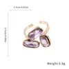 Anillo Abierto Ovalado Europeo y Americano Transfronterizo de Metal Incrustado con Diamantes, Anillo de Dedo Índice Moderno y Sencillo, Joyería de Lujo Ligero y de Alta Gama para Mujeres
