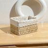 Cesta de Armazenamento Tecida Caixa de Armazenamento para Mesa de Centro de Mesa Caixa de Armazenamento para Roupas Cosméticos Cesta de Rattan Caixa de Armazenamento Armazenamento