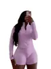 2025 Amazon Europeo y Americano Más Vendido Primavera y Verano Nuevo Conjunto de Dos Piezas Deportivas Casual Sexy Ajustado de Manga Larga y Pantalones Cortos para Mujer
