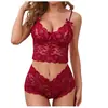 Comercio Exterior Europeo y Americano Aliexpress Lencería Sexy Transparente de Encaje Tirantes Ajustables Envolvente de Pecho Traje de Tres Puntos