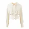 Novo Estilo 2026 Roupa Relaxada Preguiçosa para Mulheres, Top Cardigan com Capuz Sexy de Corrente com Strass para Marcar a Cintura com Calças Casuais Ligeiramente Flare