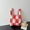 Bolsa Tricotada com Senso Avançado Nova Bolsa de Pulso de Desenho Animado Bolsa de Férias Bolsa de Mão Nicho Versátil Bolsa de Mão Bolsa de Presente