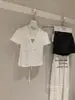 Venta de Liquidación, Sin Devoluciones ni Cambios, Adorno de Encaje Retro Pura Pasión Estilo Francés, Ceñidor de Cintura, Fruncido, Camisa de Manga Corta con Cuello en V Ajustada W9243