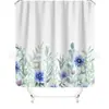 Cortina de Baño Verde Plantas de Amazon Cortina de Ducha Impermeable Antimoho Impresión Digital 3D Bosque de Flores Cortina de Baño Partición Sin Perforaciones