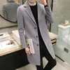 Casaco de lã masculino outono e inverno coreano slim fit longo corta-vento casaco de lã engrossado masculino comércio exterior Atacado