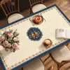 Mantel de mesa de cuero retro americano, impermeable y a prueba de aceite, fácil de limpiar, lujo ligero con un toque de alta gama, protector de mesa resistente al calor