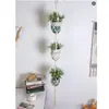 Cesta colgante de tapiz tejido a mano bohemio Red de almacenamiento de pared Maceta Cesta colgante Habitación de flores