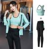 Suministro de primera mano, ropa de fitness de moda, traje de alta elasticidad, chaleco transpirable, pantalones cortos de yoga de secado rápido para mujer, conjunto de dos piezas para mujer
