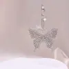 Europeu e Americano Colorido Strass Incrustado Borboleta Chaveiro Liga De Metal Criativa Bolsa Feminina Pingente Chaveiro Anel Presente