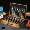Juego de 24 Piezas de Cuchillo Tenedor Cuchara con Mango de Diamante de Acero Inoxidable Cruzado Juego de Cubiertos para Restaurante Occidental Ventas Directas de Fábrica Cubiertos en Caja de Regalo