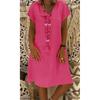 2019 AliExpress wish Amazon eBay Explosiones 11 Colores 8 Códigos Color Sólido Manga Corta Cuello en V vestido