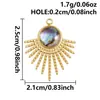 Aço Inoxidável 304 Banhado a Ouro Sunburst Incrustado com Concha Natural Pingente Cruzado Acessórios de Joias DIY Transfronteiriços Pingente de Colar Atacado