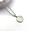 Estilo Coreano y Japonés Retro Europeo y Americano Exorcismo Amuleto de San Benito Colgante Cadena de Suéter de Acero de Titanio para Hombres y Mujeres