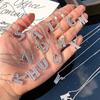 Collar de cobre con circonita de las 26 letras del alfabeto inglés A-Z para apellido, colgante de clavícula coreano para mujer, venta directa