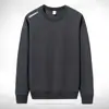 Sudadera casual para hombre, nuevo modelo de otoño, negro, blanco, gris, corte holgado, cuello redondo, sin capucha, manga larga, top deportivo, chaqueta versátil
