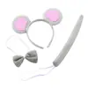 Diadema de Mickey con Lazo, Lindo Set de Tres Piezas de Diadema de Mickey Mouse, Accesorios para el Cabello de Dibujos Animados para Niños Que No Presionan la Cabeza