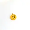 Pendente de Aço Inoxidável com Recorte Redondo de 26 Letras para Colar DIY Moda Simples Letra Inglesa