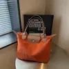 Bolsa Tote de Veludo Cotelê Casual Simples para Mulheres, Grande Capacidade, Color Blocking Estiloso, de Mão, Bolsa Estilo Longchamp, Bolsa de Ombro Único da Moda para Estudantes
