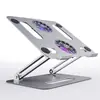 Soporte plegable para computadora de aleación de aluminio, soporte para enfriamiento de portátil, doble capa, altura ajustable, con soporte para ventilador