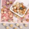 Cuentas de Semilla de Tilo Color Crema Manchas de Piel Cruda Agujero Recto Para Ensartar Pulsera DIY Hecha a Mano Juguete Cultural de Mano Adorno Accesorios