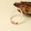 Pulseira de Contas com Ágata Fonte de Sal e Pingentes de Urso, Joias Femininas, Fornecimento Atacadista para Transmissão ao Vivo Xiaohongshu