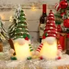 Adorno navideño transfronterizo con lentejuelas navideñas y luz, muñeco de Rudolph, gnomo luminoso sin rostro, adornos navideños.