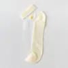 Calcetines Cortos para Mujer, Boca Baja, Calcetines Tipo Barco para Primavera y Otoño, Calcetines Delgados de Seda de Cristal para Media Pantorrilla, Transpirables para Otoño