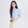 2026 Verano Nuevo Estilo Oficina Viaje Camisa Profesional Formal Blanca para Mujer Manga Corta Chifón de Alta Gama Conjunto