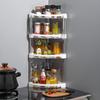 Estante de almacenamiento de cocina para encimera, esquina, trípode, estante de especias sin perforaciones, estante de almacenamiento de artículos de cocina para esquina