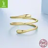 Anillo Sencillo Multicapa de Diseño Original Yinziyun Plata de Ley S925 Moda de Gama Alta Anillo Ajustable de Tres Anillos para Mujer