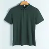 Camisa Polo Personalizada de Algodão Mercerizado com Amônia Líquida Frente e Verso Camiseta Masculina de Algodão Pima Manga Curta Business Polo Masculino de Alta Qualidade