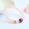 Pulsera de Cristal Rosa Natural Guan Yu Pulsera de Amatista para Mujeres Transmisión en Vivo de Comercio Electrónico Venta Caliente en Templo Venta al por Mayor S5080105