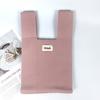 Bolsa de Tricô Design de Nicho Estilo Coreano Bolsa de Mão Bolsa Tote Estudante Cor Sólida Bolsa de Pulso Tecida Bolsa Colete Tendência Feminina