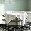 Pano de cozimento a vapor quadrado de algodão e linho antiaderente para uso na cozinha doméstica, adequado para cozinhar arroz no vapor, tofu e filtrar resíduos de feijão, pano para cesta de vapor