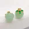 Accesorios de Vidrio Hechos a Mano Estilo Antiguo, Cuentas de Vidrio con Goteo de Aceite de Trébol de Cuatro Hojas y Calabaza, Pulsera de Imitación de Jade Natural, Accesorios de Colgante para Hanfu
