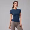 Nueva Camiseta Deportiva de Manga Corta Ajustada para Mujer de Primavera y Verano, Transpirable, Ajustada, para Yoga, Top de Fitness de Alta Elasticidad