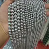 Perlas de imitación Swarovski de color gris plateado frío, cuentas redondas sueltas con agujeros rectos, perlas de concha, accesorios para joyería DIY, ventas directas de fábrica