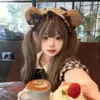 Diadema con Orejas de Oso Estilo Lolita Japonés Elemento de Accesorio para el Cabello Color Café Linda Chica Encaje Lolita Kc