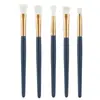Conjunto de Pincéis Azuis para Olhos Mais Vendido no Comércio Exterior, Lã Sintética, Conjunto Portátil de 5 Peças de Pincéis para Maquiagem de Sombras, Ferramentas de Beleza Atacado