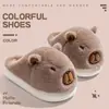 Chinelos de Algodão Capivara Femininos 2026 Novo Estilo para Interior Casa Fofos Quentes Antiderrapantes Pelúcia Macios Chinelos de Algodão para Mulheres